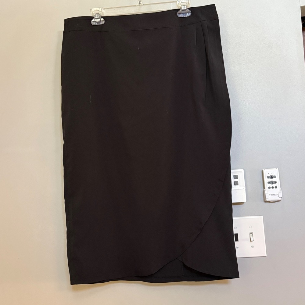 RipSkirt Hawaii Wrap Skirt Women XL Black Midi Quick Dry Stretch Travel Casual